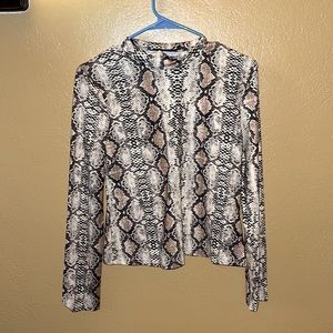 Snakeskin neck high shirt